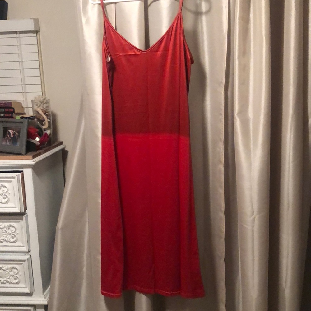 Ombré red maxi dress